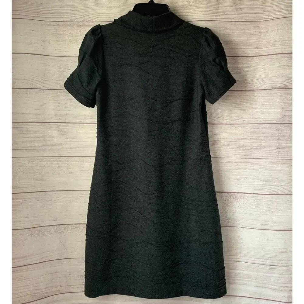 Christopher & Banks Gray Cowl Neck Dress Short Sleeves Size 6